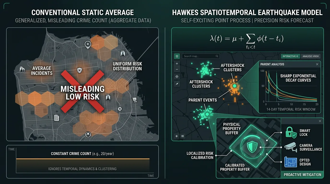 Conventional Static Average vs Hawkes Spatiotemporal Earthquake Model
